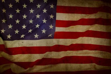 Grunge Amerikan bayrağına yakın çekim