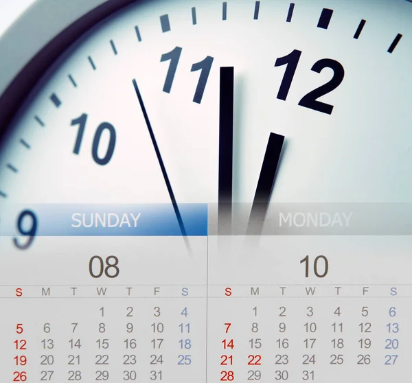 Clock Face Calendar Composite — Stock Photo, Image