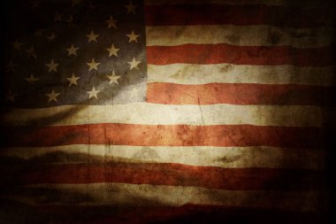 Grunge Amerikan bayrağına yakın çekim