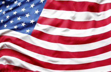 Dalgalanan Amerikan bayrağına yakın çekim