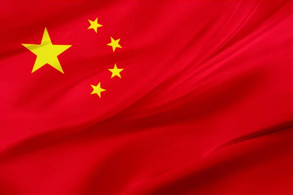 Крупним Планом Шовковистою Китайський Прапор — стокове фото