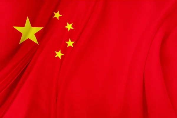 Close Van Zijdeachtige Chinese Vlag — Stockfoto