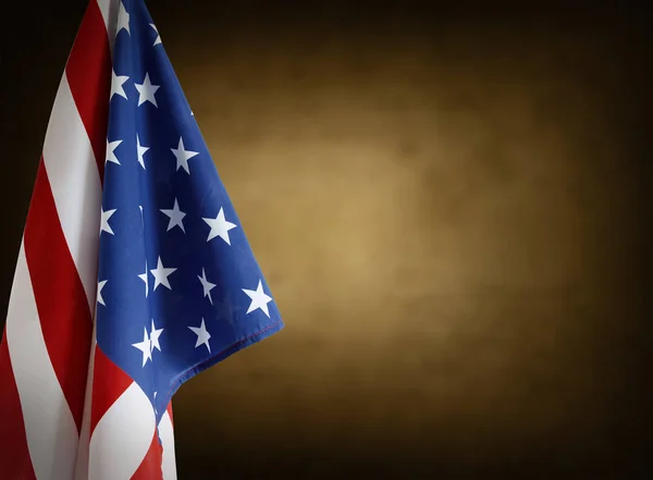 American Flag Front Brown Background — Stock Photo, Image