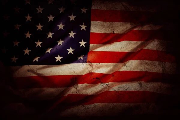 Closeup Grunge American Flag — Stock Photo, Image