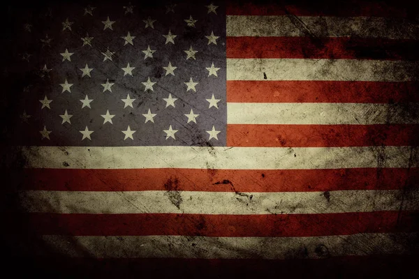 Nahaufnahme Einer Amerikanischen Grunge Flagge — Stockfoto