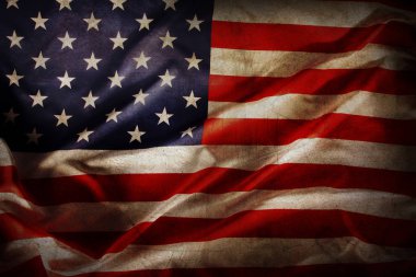 Grunge Amerikan bayrağına yakın çekim