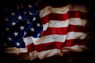 Grunge Amerikan bayrağına yakın çekim