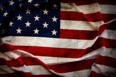 Grunge Amerikan bayrağına yakın çekim