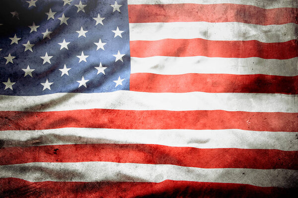 Крупный план гранжа американского флага