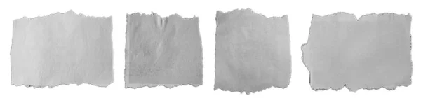 Four Pieces Torn Paper Plain Background — Stock Photo, Image