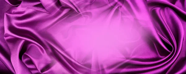 Closeup Rippled Purple Silk Fabric — Stock Photo, Image