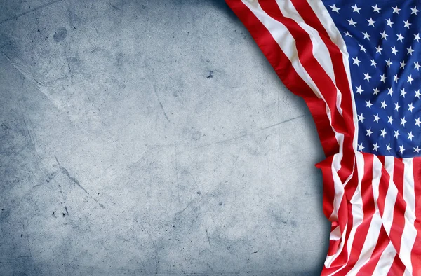 Bandera Americana Sobre Fondo Azul — Foto de Stock