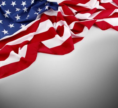 Gri arkaplanda Amerikan bayrağı