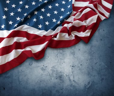 Mavi arka planda Amerikan bayrağı