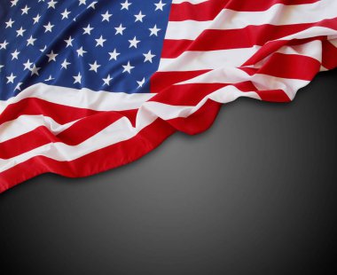 Gri arkaplanda Amerikan bayrağı
