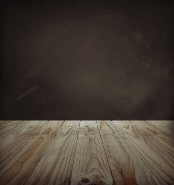 Houten Planken Schoolbord Achtergrond — Stockfoto