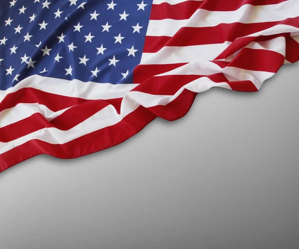 Американський Прапор Сірому Фоні — стокове фото