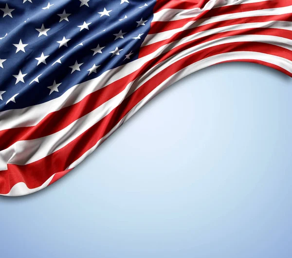 American flag on blue — Stock Photo, Image