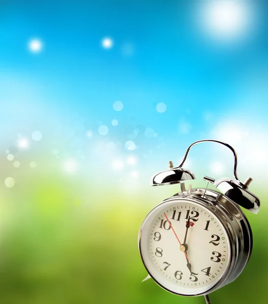 Clock in spring colors — Stock Photo, Image