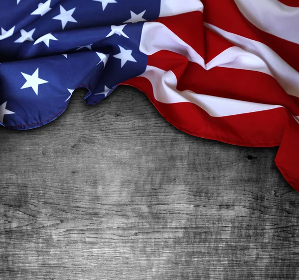 American flag on wood — Stock Photo, Image