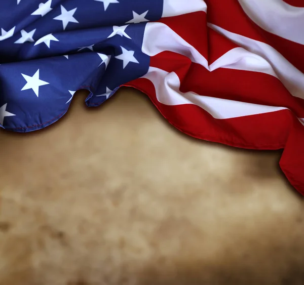 Bandeira americana em castanho — Fotografia de Stock