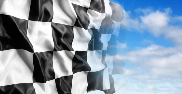 Checkered flag and sky — Stock Photo, Image