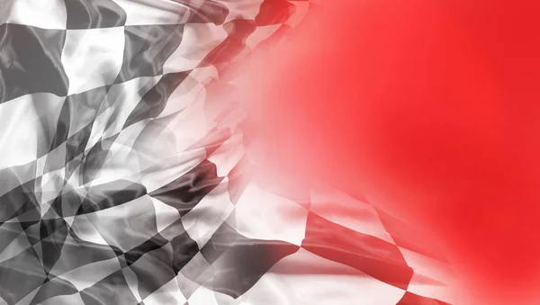 Checkered flag on red — Stock Photo, Image