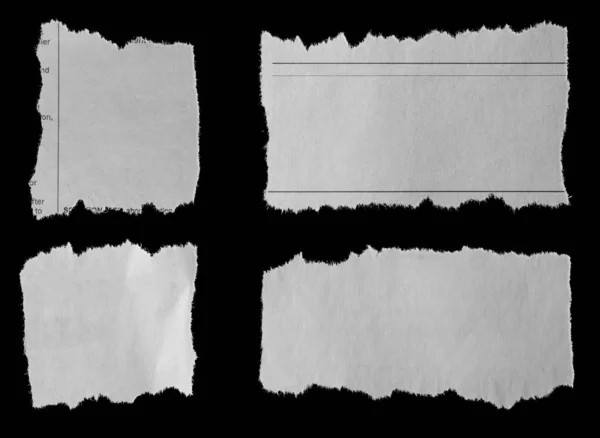 Σχισμένο έγγραφα σε μαύρο — Φωτογραφία Αρχείου