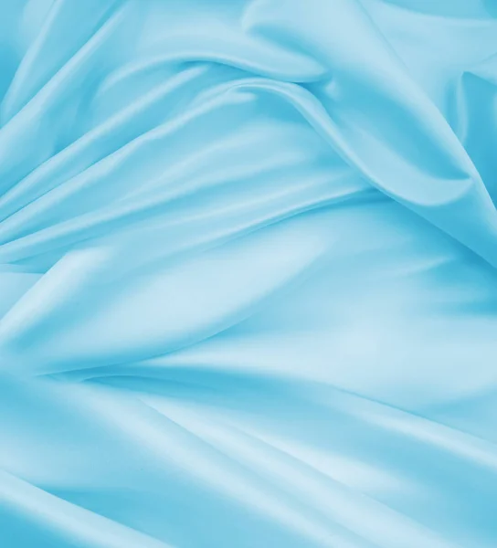 Blue silky fabric texture — Stock Photo, Image