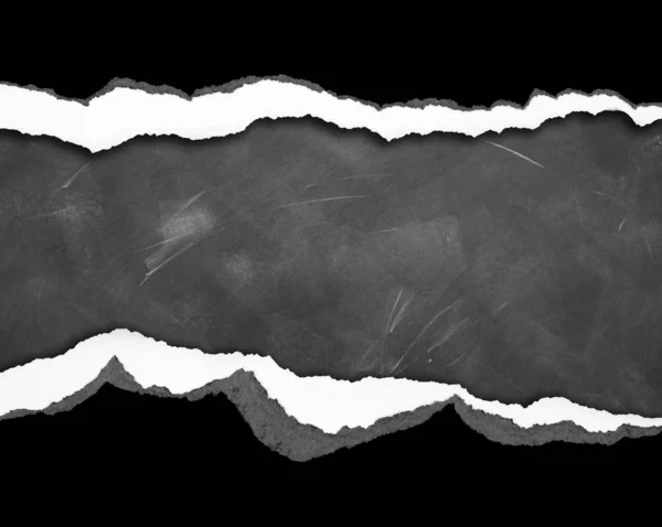 Ripped paper on chalkboard — Stock Photo, Image