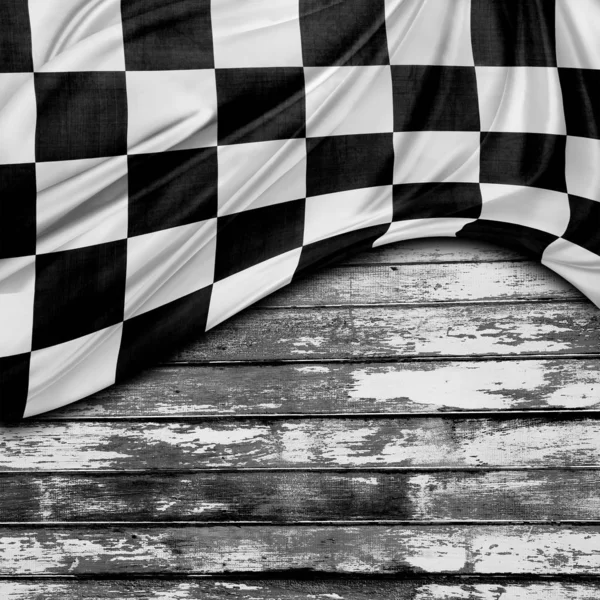 Racing Flag a deszkán — Stock Fotó
