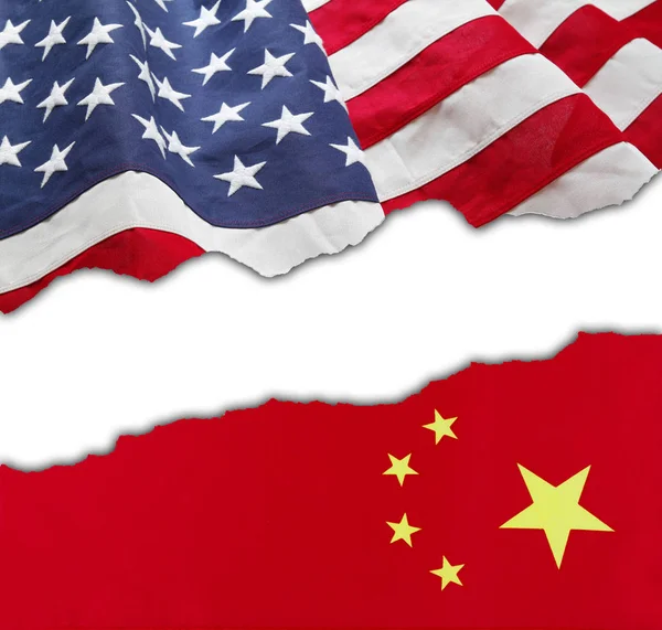 American and China flags — Stock Photo, Image