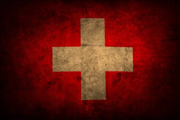Гранж-флаг Швейцарии — стоковое фото