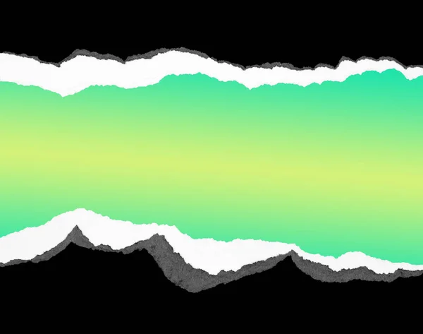 在绿色上撕开纸张 — 图库照片