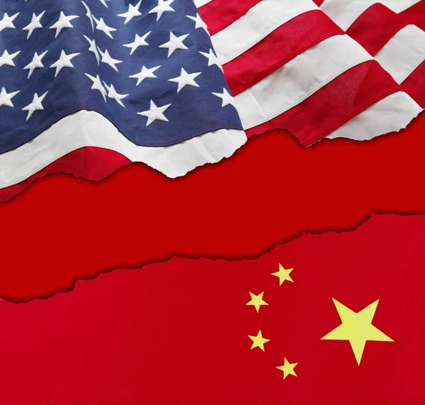 American and China flags