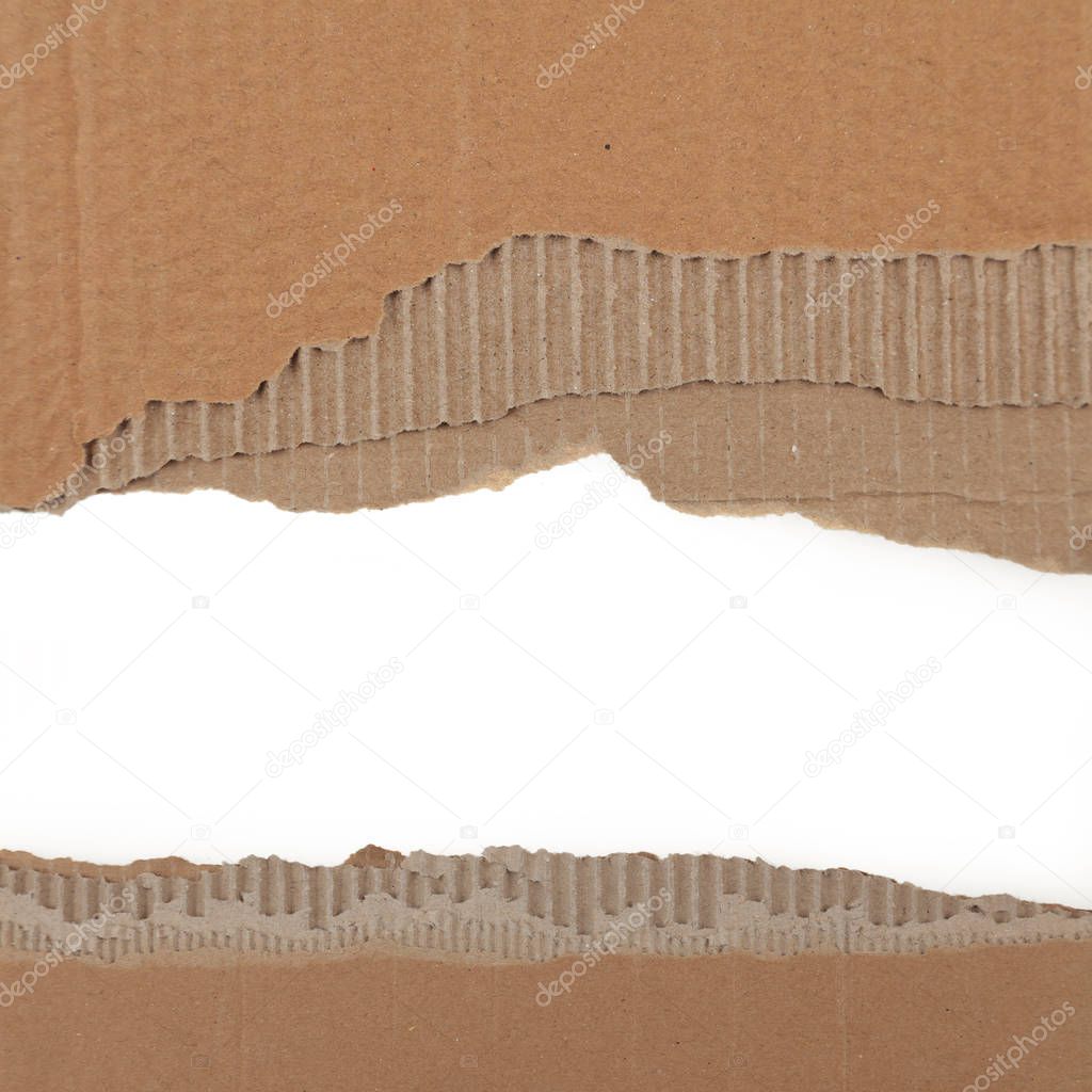 Corrugated cardboard torn edges