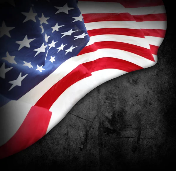 USA flag on dark background — Stock Photo, Image