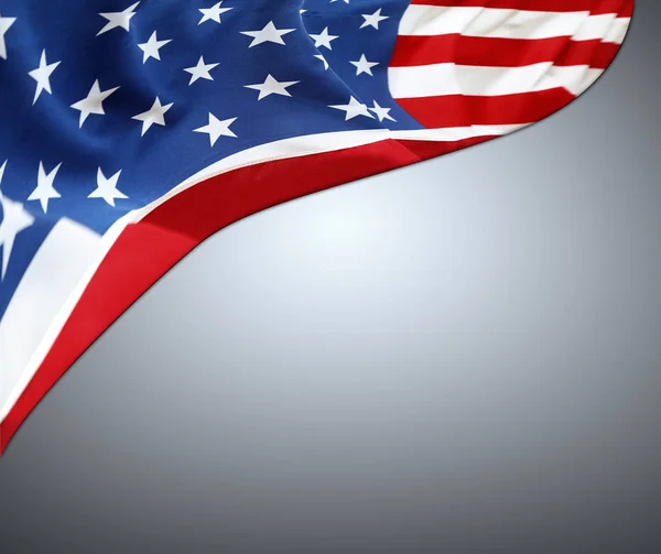 US-Flagge auf grau — Stockfoto