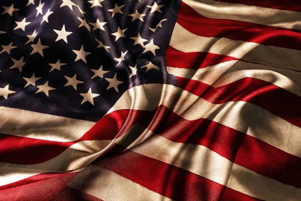 Closeup Silky American Flag — Stock Photo, Image