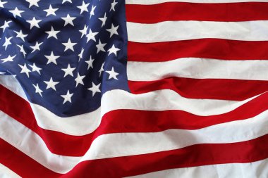 Dalgalanan Amerikan bayrağına yakın çekim