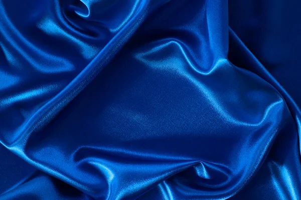 Closeup Lines Blue Silk Fabric — Stock Photo, Image