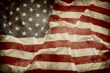 Grunge Amerikan bayrağına yakın çekim