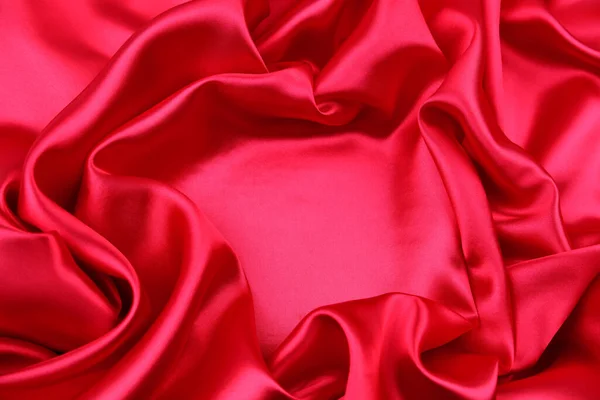 Closeup Rippled Red Silk Fabric Royalty Free Stock Photos
