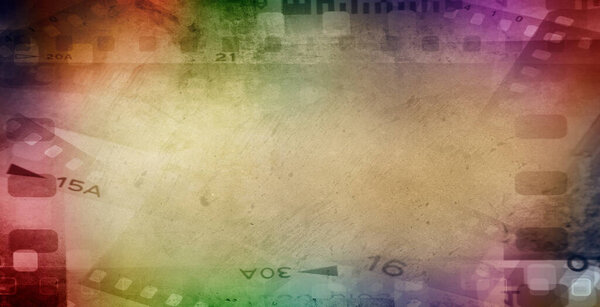 Colorful film negative frames background