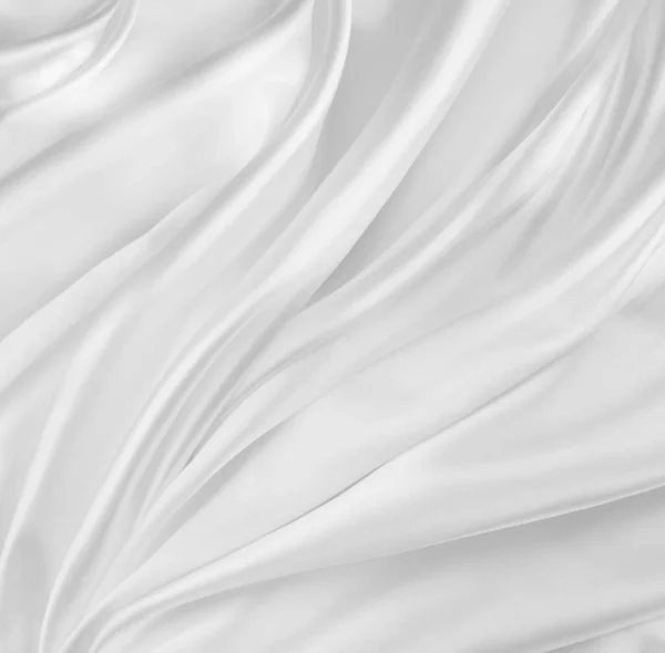 さざ波状の白い絹の生地のラインの閉鎖 — ストック写真