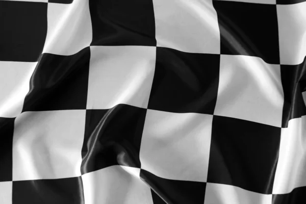 Καρό Μαύρο Και Άσπρο Σημαία Γκρο Πλαν — Φωτογραφία Αρχείου