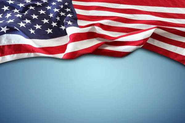 Amerikaanse Vlag Blauwe Achtergrond — Stockfoto