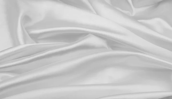 Closeup Rippled White Silk Fabric Lines — Stock Photo, Image