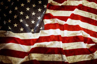Grunge Amerikan bayrağına yakın çekim