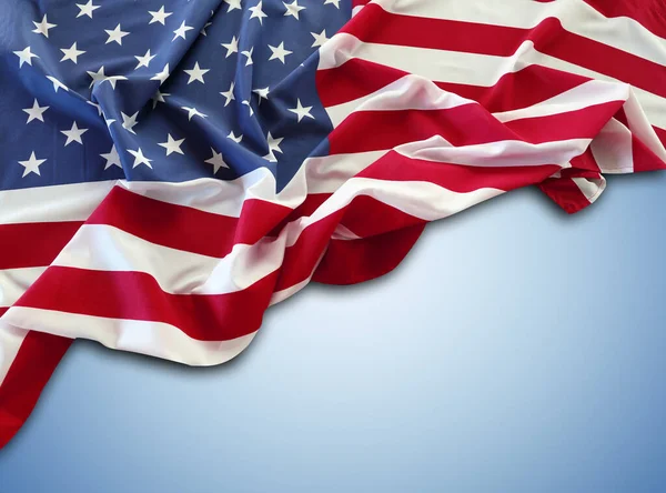 Αμερικανική Σημαία Μπλε Φόντο — Φωτογραφία Αρχείου